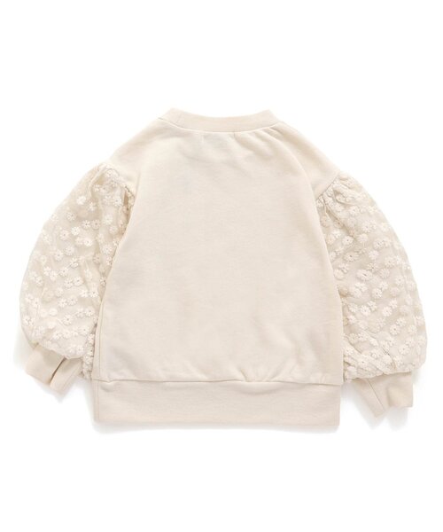 Seraph（セラフ）の「【ジュニア対応】チュールバルーンスリーブトップス（スウェット・キッズ・ピンク/アイボリー/サックスブルー・80/90/100/110/120/130/140）」の4枚目の写真