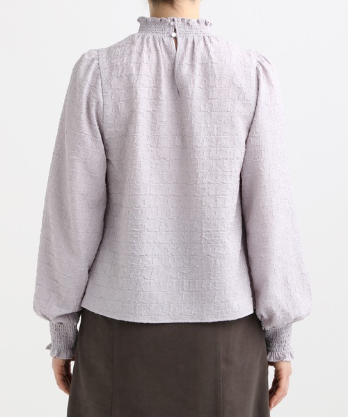 mysty woman（ミスティウーマン）の「ハイネックシャーリングブラウス2  292375（シャツ/ブラウス・レディース・ブラック/アイボリー/グレー・FREE）」の12枚目の写真