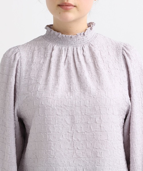 mysty woman（ミスティウーマン）の「ハイネックシャーリングブラウス2  292375（シャツ/ブラウス・レディース・ブラック/アイボリー/グレー・FREE）」の14枚目の写真