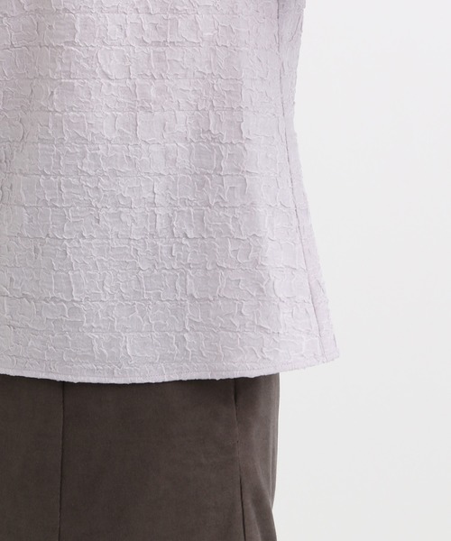 mysty woman（ミスティウーマン）の「ハイネックシャーリングブラウス2  292375（シャツ/ブラウス・レディース・ブラック/アイボリー/グレー・FREE）」の16枚目の写真