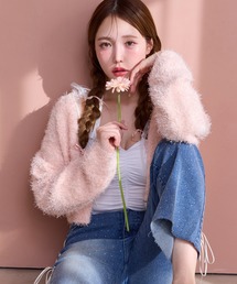 one after another NICE CLAUP | ゴールドボタンフェザーショートカーディガン(カーディガン/ボレロ)