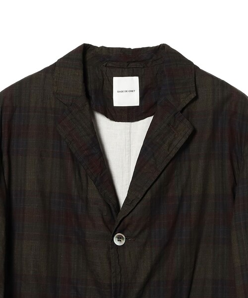 sage de cret(サージュデクレ)の「sage de cret / Dark Madras Check Coverall Jacket(ブルゾン・メンズ・イエロー・L/M/S)」の3枚目の写真