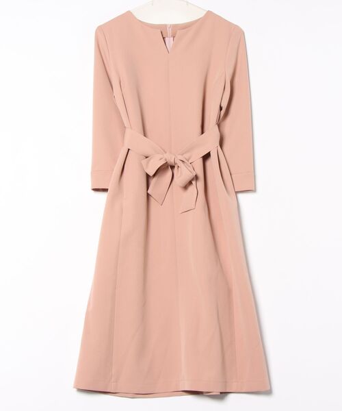 STRAWBERRY-FIELDS（ストロベリーフィールズ）の「キーネックワンピース（ワンピース・レディース・ライトベージュ/ネイビー/サーモンピンク・2）」の13枚目の写真