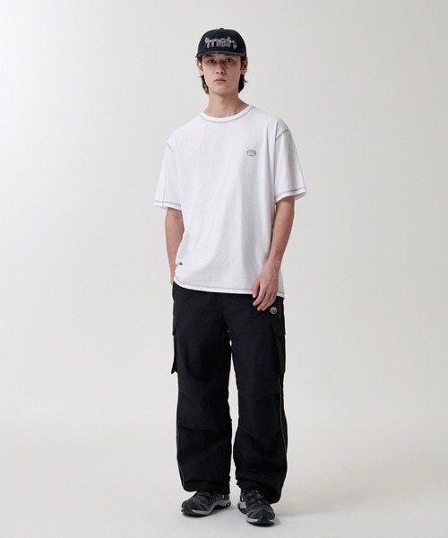 MAHAGRID(マハグリッド)の「『mahagrid/マハグリッド』 CURVED STITCH TEE/カーブステッチ TEE(Tシャツ/カットソー・レディース・ホワイト/チャコールグレー・M/L)」の13枚目の写真