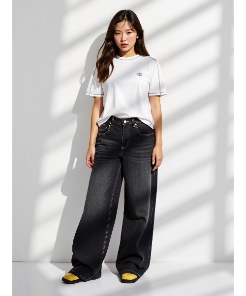 tシャツ 「mahagrid/マハグリッド」 CURVED STITCH TEE/カーブステッチ TEE レディース メンズ mahagrid/マハグリッド』 CURVED STITCH TEE/カーブステッチ TEE