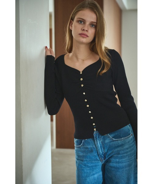 ハートネックリブニットプルオーバーHANAE MORI×CELFORDコラボ