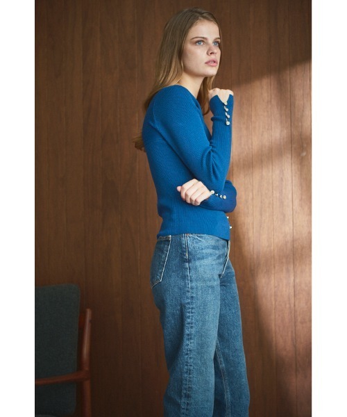 セール】Lydia Knit Top ハートネックリブニットプルオーバー