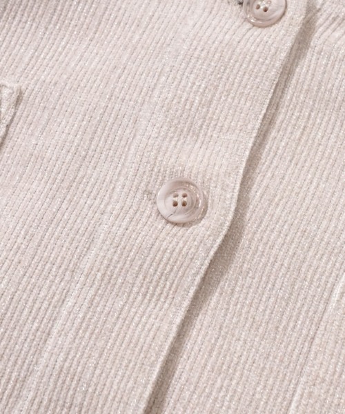 flower（フラワー）の「グリッターコーデュロイジャケット（ノーカラージャケット・レディース・アイボリー/グレー・FREE）」の12枚目の写真