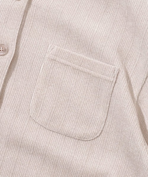 flower（フラワー）の「グリッターコーデュロイジャケット（ノーカラージャケット・レディース・アイボリー/グレー・FREE）」の13枚目の写真
