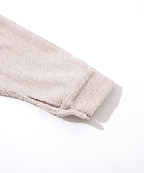 flower（フラワー）の「グリッターコーデュロイジャケット（ノーカラージャケット・レディース・アイボリー/グレー・FREE）」の14枚目の写真