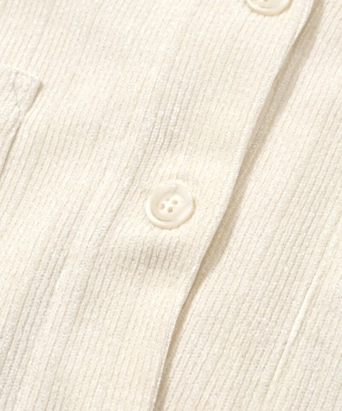 flower（フラワー）の「グリッターコーデュロイジャケット（ノーカラージャケット・レディース・アイボリー/グレー・FREE）」の19枚目の写真
