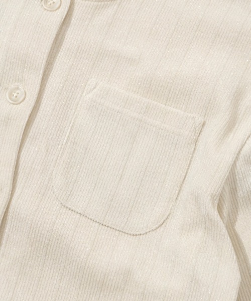 flower（フラワー）の「グリッターコーデュロイジャケット（ノーカラージャケット・レディース・アイボリー/グレー・FREE）」の20枚目の写真