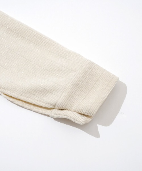 flower（フラワー）の「グリッターコーデュロイジャケット（ノーカラージャケット・レディース・アイボリー/グレー・FREE）」の21枚目の写真