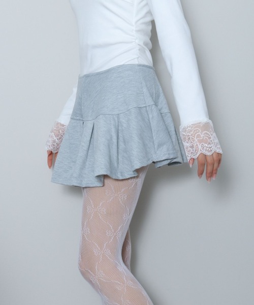 almo(アルモ)の「SK スウェットミニプリーツスカート(se)(スカート・レディース・ホワイト/グレー/ブラック・FREE)」の2枚目の写真