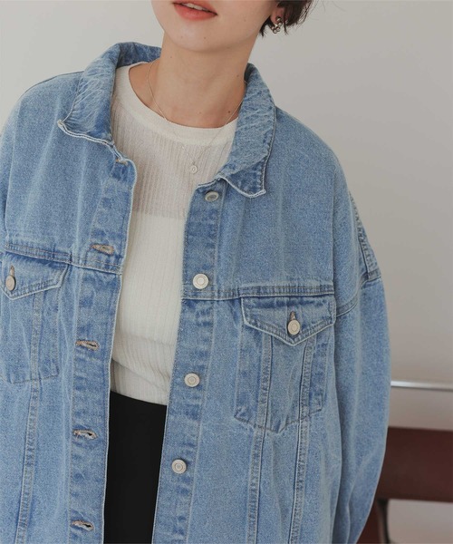 titivate(ティティベイト)の「ビッグシルエットデニムジャケット(デニムジャケット・レディース・ライトブルー/ブラック・M)」の15枚目の写真