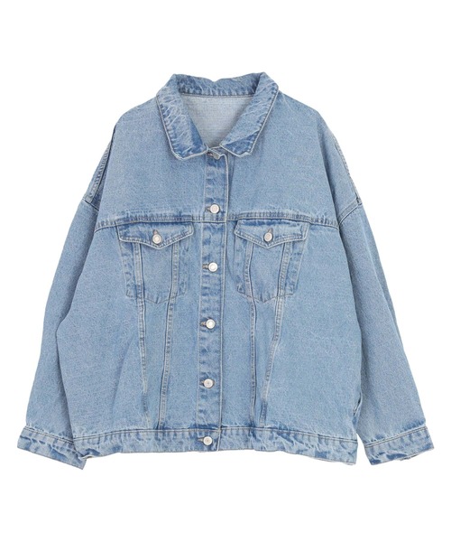 titivate(ティティベイト)の「ビッグシルエットデニムジャケット(デニムジャケット・レディース・ライトブルー/ブラック・M)」の19枚目の写真