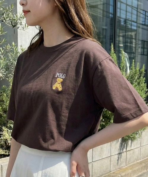 POLO BCS(ポロ ビーシーエス)の「【POLO BCS】ZOZO限定商品 ワンポイントベア Tee(Tシャツ/カットソー・レディース・ホワイト/ピンク/ネイビー/グリーン/ブラック/ダークブラウン・XL/L/M/S/XS)」の4枚目の写真