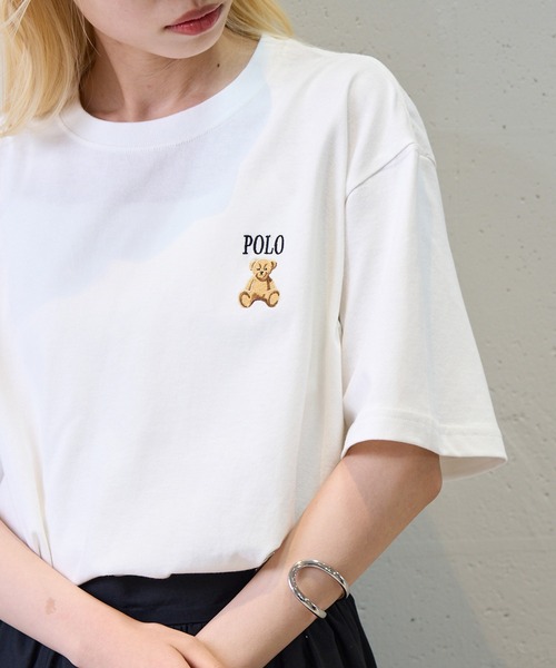 POLO BCS(ポロ ビーシーエス)の「【POLO BCS】ZOZO限定商品 ワンポイントベア Tee(Tシャツ/カットソー・レディース・ホワイト/ピンク/ネイビー/グリーン/ブラック/ダークブラウン・XL/L/M/S/XS)」の2枚目の写真