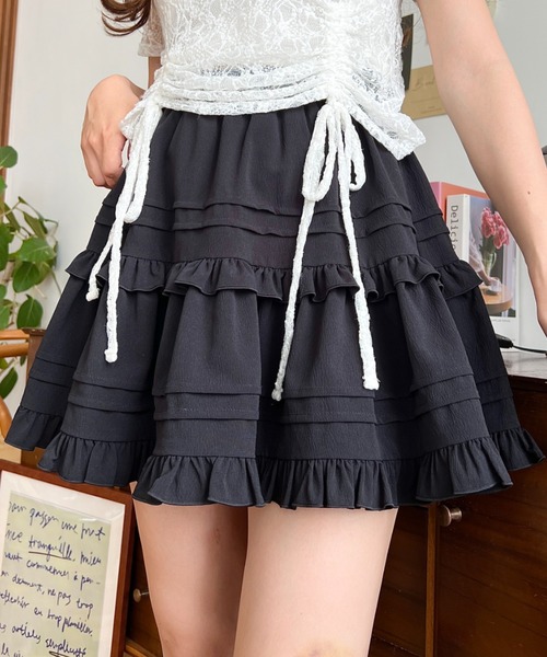 セール】フリルティアードミニスカート（スカート）｜moment+