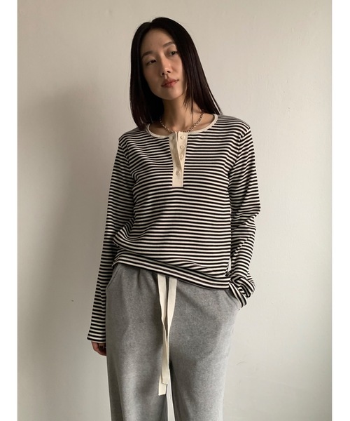 セール】ヘンリーネックボーダーロンTEE（Tシャツ/カットソー）｜Didot