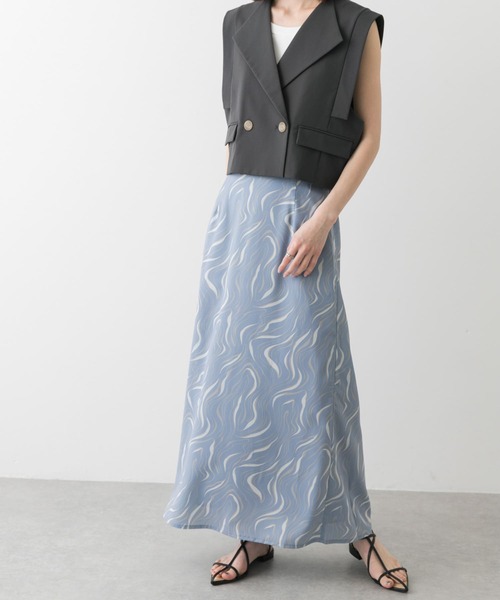 SENSE OF PLACE by URBAN RESEARCH（センスオブプレイスバイアーバンリサーチ）の「マーブルパターンナロースカート（スカート・レディース・パープル系その他/ホワイト系その他/ブルー系その他・SMALL/MEDIUM）」の13枚目の写真