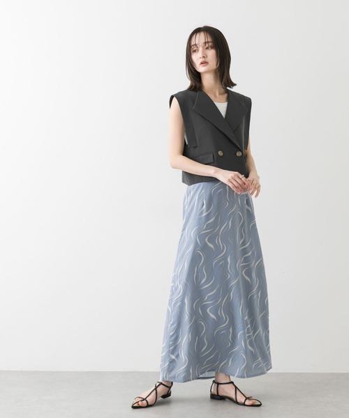 SENSE OF PLACE by URBAN RESEARCH（センスオブプレイスバイアーバンリサーチ）の「マーブルパターンナロースカート（スカート・レディース・パープル系その他/ホワイト系その他/ブルー系その他・SMALL/MEDIUM）」の15枚目の写真