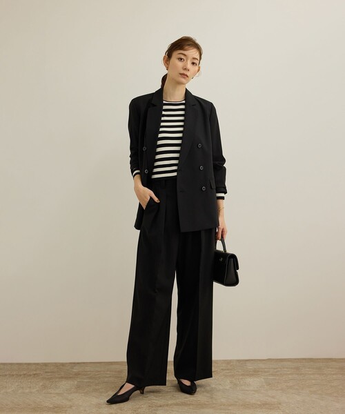 ROPE'(ロペ)の「【洗える】ウォッシャブルシルク 総針ボーダープルオーバー(Tシャツ/カットソー・レディース・ブラック系その他/ブルー系その他4・FREE)」の9枚目の写真