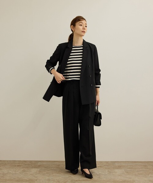 ROPE'(ロペ)の「【洗える】ウォッシャブルシルク 総針ボーダープルオーバー(Tシャツ/カットソー・レディース・ブラック系その他/ブルー系その他4・FREE)」の10枚目の写真