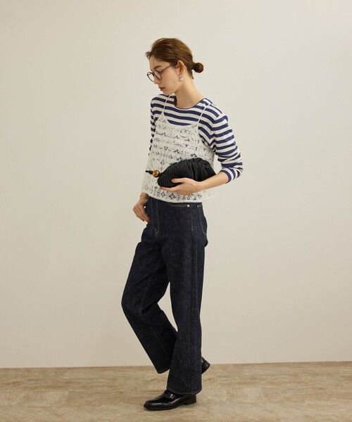 ROPE'(ロペ)の「【洗える】ウォッシャブルシルク 総針ボーダープルオーバー(Tシャツ/カットソー・レディース・ブラック系その他/ブルー系その他4・FREE)」の11枚目の写真
