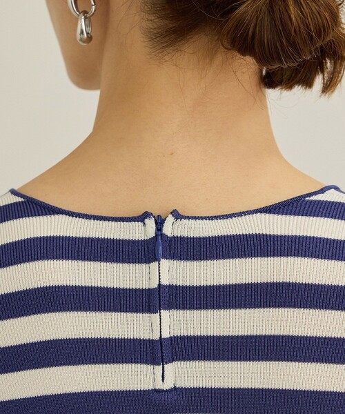 ROPE'(ロペ)の「【洗える】ウォッシャブルシルク 総針ボーダープルオーバー(Tシャツ/カットソー・レディース・ブラック系その他/ブルー系その他4・FREE)」の16枚目の写真