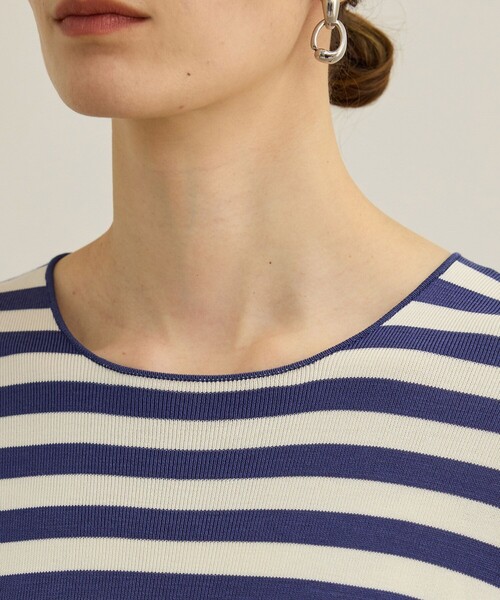 ROPE'(ロペ)の「【洗える】ウォッシャブルシルク 総針ボーダープルオーバー(Tシャツ/カットソー・レディース・ブラック系その他/ブルー系その他4・FREE)」の17枚目の写真