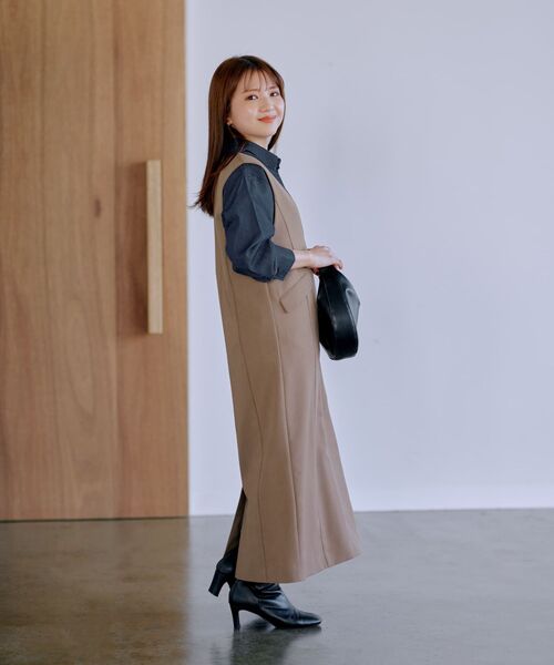 コヒナ　バックタックデニムシャツ バックタックデニムシャツ | 小柄・低身長女性向けファッション