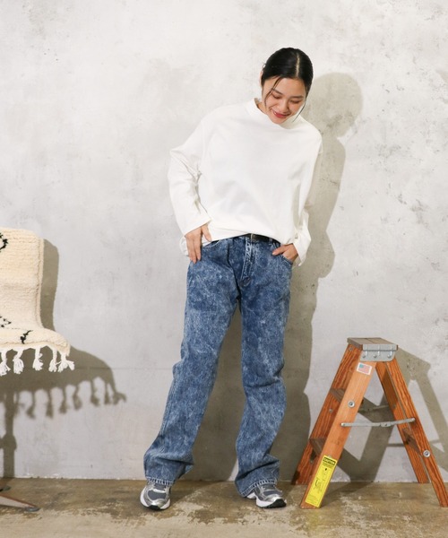 GUNG HO（ガンホー）の「GUNG HO / ガンホー DENIM BOOTS CUT PANTS ブーツカット フレアデニム ユーズド加工 ケミカルウォッシュ（デニムパンツ・メンズ・ブラック系1/ブルー/ブラック/ライトブルー・MEDIUM/LARGE/X-LARGE/SMALL）」の3枚目の写真