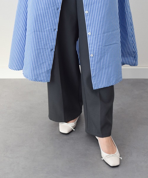 inter-chaussures（インターショシュール）の「【INTER-CHAUSSURES】リボン付きスクエアフラットパンプス(I51508)（パンプス・レディース・シルバー/ブラック/アイボリー/ゴールド・35/36/37/38/39）」の11枚目の写真