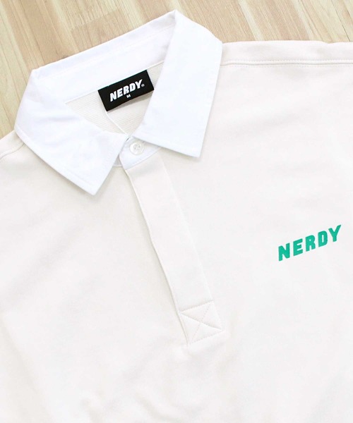 [24FW新]★NERDY★Stripe Rugby Sweatshirt★スウェットシャツ★ セール】NERDY ラグビースウェットシャツ RUGBY SWEATSHIRT