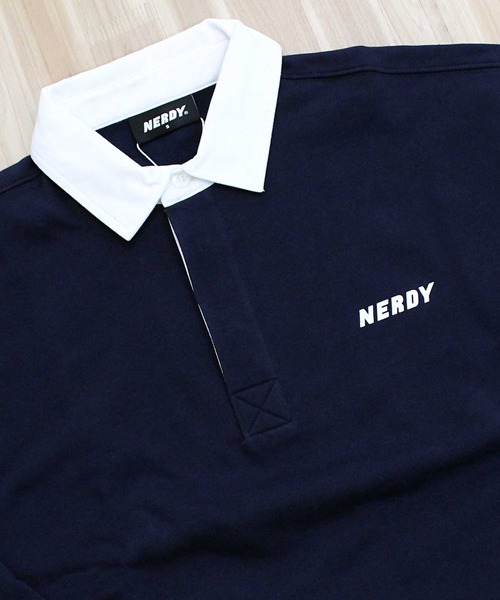 [24FW新]★NERDY★Stripe Rugby Sweatshirt★スウェットシャツ★ セール】NERDY ラグビースウェットシャツ RUGBY SWEATSHIRT