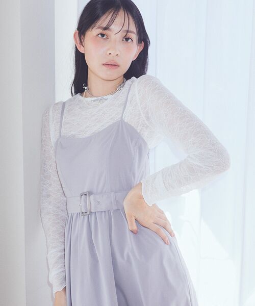 earth music&ecology(アースミュージックアンドエコロジー)の「ベルト付きキャミワンピース(ワンピース・レディース・グレー/ライトベージュ/ブラック・FREE)」の12枚目の写真