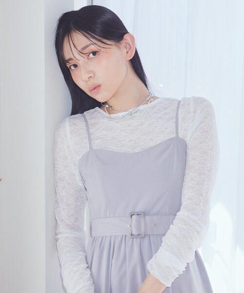 earth music&ecology(アースミュージックアンドエコロジー)の「ベルト付きキャミワンピース(ワンピース・レディース・グレー/ライトベージュ/ブラック・FREE)」の13枚目の写真