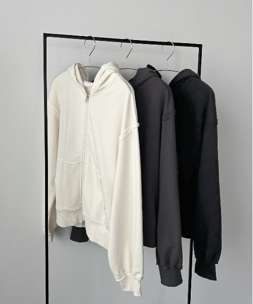 ad thie(アドティエ)の「アウトシーム ダブルジップパーカー(パーカー・レディース・チャコール/ブラック/アイボリー・FREE)」の22枚目の写真