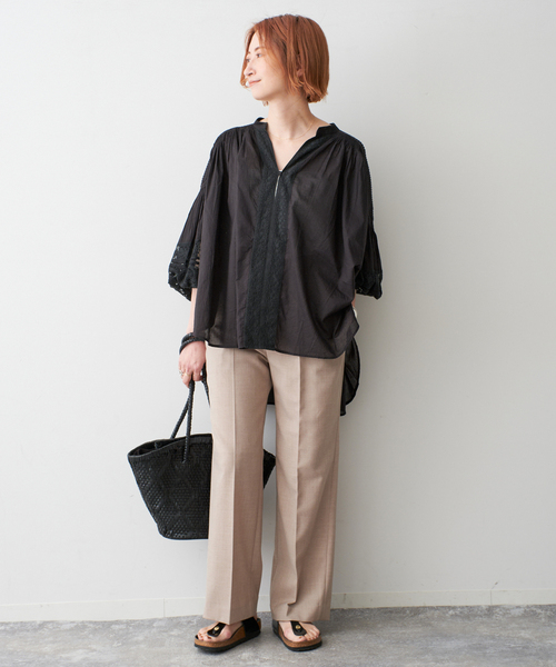 セール】ne Quittez pas / ヌキテパ COTTON VOILE LACE PIN T