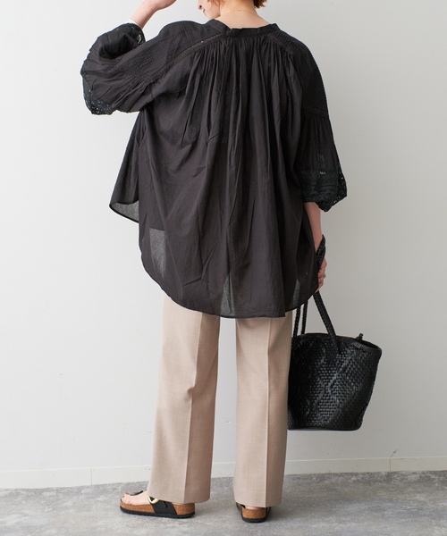 セール】ne Quittez pas / ヌキテパ COTTON VOILE LACE PIN T