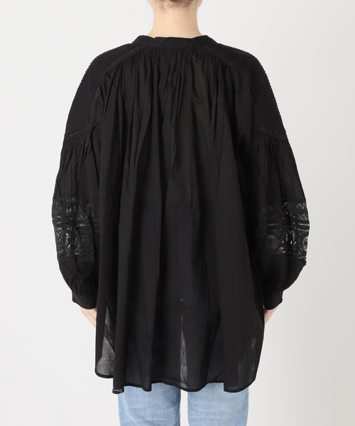 【定価1.9万】パドカレ pas de calais *ドビーストライプシャツ*36バイオレット綿レーヨンバンドカラー長袖(2-2505-614)【42F52】 定価1.9万】パドカレ pas de calais ドビーストライプシャツ 36