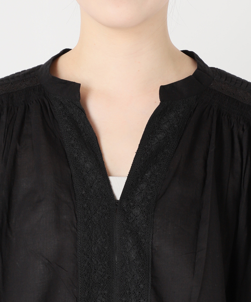 Spick & Span(スピックアンドスパン)の「ne Quittez pas / ヌキテパ COTTON VOILE LACE PIN T(シャツ/ブラウス・レディース・ホワイト/ブラック・FREE)」の21枚目の写真