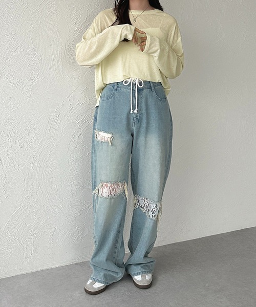 apres jour mignon(アプレジュールミニョン)の「シアートップス(Tシャツ/カットソー・レディース・オフホワイト/ピンク/ブラック/ミント/オレンジ/イエロー/ブルー/ピンクベージュ/ブラウン系その他/グリーン・X-LARGE/フリー)」の11枚目の写真
