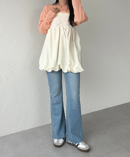 apres jour mignon(アプレジュールミニョン)の「シアートップス(Tシャツ/カットソー・レディース・オフホワイト/ピンク/ブラック/ミント/オレンジ/イエロー/ブルー/ピンクベージュ/ブラウン系その他/グリーン・X-LARGE/フリー)」の15枚目の写真