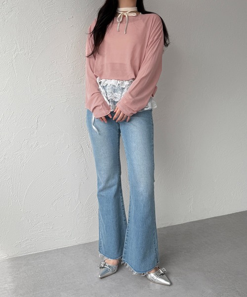 apres jour mignon(アプレジュールミニョン)の「シアートップス(Tシャツ/カットソー・レディース・オフホワイト/ピンク/ブラック/ミント/オレンジ/イエロー/ブルー/ピンクベージュ/ブラウン系その他/グリーン・X-LARGE/フリー)」の13枚目の写真