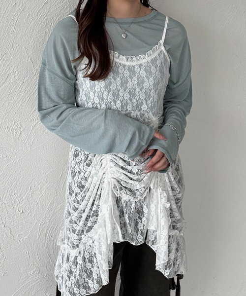 apres jour mignon(アプレジュールミニョン)の「シアートップス(Tシャツ/カットソー・レディース・オフホワイト/ピンク/ブラック/ミント/オレンジ/イエロー/ブルー/ピンクベージュ/ブラウン系その他/グリーン・X-LARGE/フリー)」の17枚目の写真