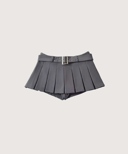 LA POMME petit(ラポミ・プチ)の「Low Waist Mini Pleats Skirt(スカート・レディース・グレー/ブラック/ホワイト・LARGE/MEDIUM/SMALL)」の3枚目の写真