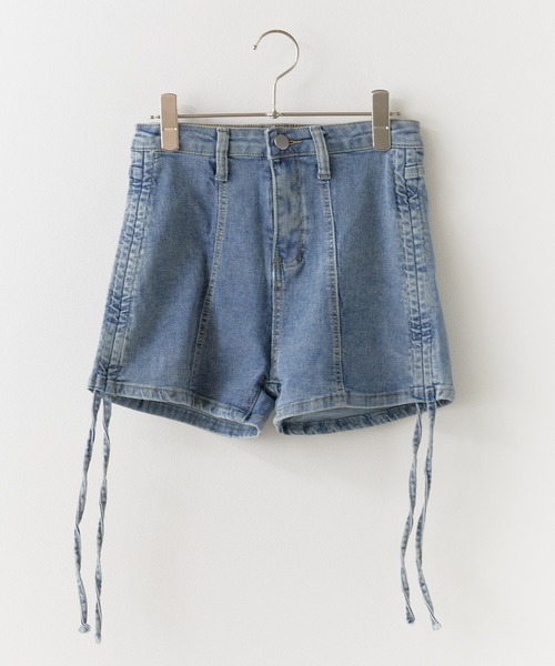 Chick（チック）の「Side Gather Short Denim Pants / サイドギャザーショートデニムパンツ（デニムパンツ・レディース・ブルー/グレー・FREE）」の9枚目の写真