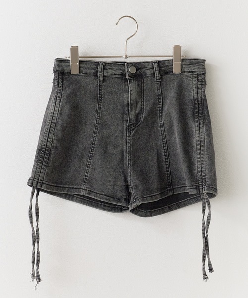 Chick（チック）の「Side Gather Short Denim Pants / サイドギャザーショートデニムパンツ（デニムパンツ・レディース・ブルー/グレー・FREE）」の8枚目の写真